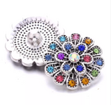 Crystal - Snap Jewelry - Stunning Flower Crystal Interchangeable Flower Themed 18mm Snap - Compatible with GingerSnaps - Snap Jewelry