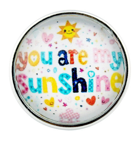 Glass Domed Snap - Snap Jewelry - You Are My Sunshine - Glass Dome - Compatible with Ginger Snaps - Ginger Snaps