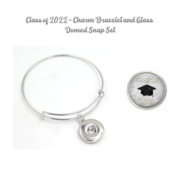 Class of 2022 Bracelet and Matching Glass Domed Snap