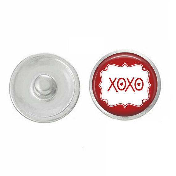 Valentines Day - Snap Jewelry - Hugs and Kisses - XOXO -  Snap - Compatible with Studio66 LLC -  Ginger Snaps - Noosa 18-20mm