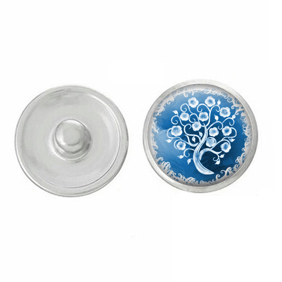 Trees - Winter Swirls Snap - Compatible with Snap Jewelry