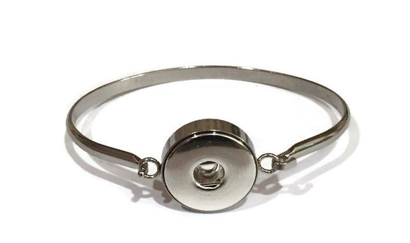 Bracelet - Stainless Steel Snap Cuff Bracelet - Customise with One of Our Snaps or a Photo Snap - Compatible with GingerSnaps