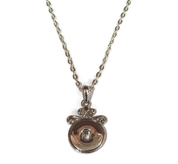 Pendant - Necklace - Snap Jewelry - Swirl Pendant with 18 Inch Rolo Chain