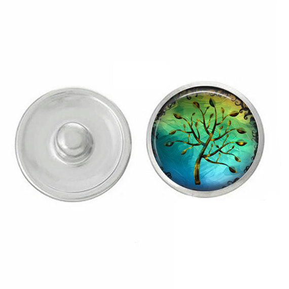 Trees - Summer Snap - Compatible with Studio66 LLC -  Ginger Snaps-  - Noosa 18-20mm Base - Handpressed Snaps