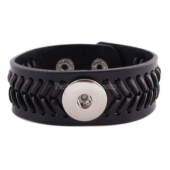 Bracelet - Snap Jewelry - Woven Leather 