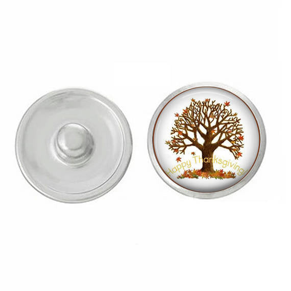 Autumn Tree Snap - Compatible with Studio66 LLC -  Ginger Snaps - Magnolia and Vine - Noosa 18-20mm Base - Handpressed Snaps