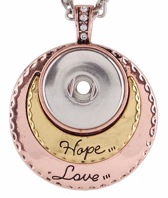 Pendant - Necklace - Snap Jewelry - Hope Love Snap Pendant - Pair with a Snap in Our Shop
