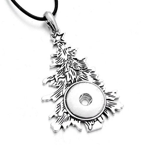 Pendant - Necklace - Christmas Tree Holiday Snap Pendant with Est. I8