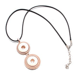 Pendant - Necklace - Silver or Rose Gold Colored Two Snap Pendant with Est. I8" Black Cord and Extender - Pair with Two Snaps - Ginger Snaps