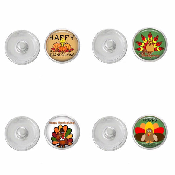 Thanksgiving Themed Snaps - Choose 1 or the Set of Four - Gingersnaps - Ginger Snaps - Magnolia and Vine - Turkey Snaps - Interchangeable