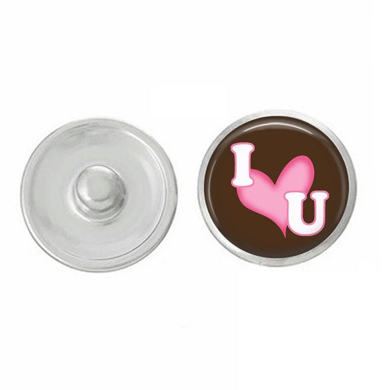 Valentines Day - I Love You - Cupid - Love - Handpressed Snap - Coordinates with Magnolia and Vine and Ginger Snaps 18mm Standard Snaps