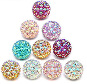 Sparkly "Druzy" Style Resin Snaps - Available in Ruby Red - Blue-Green - Royal Blue - Pink - Light Pink - Ginger Snaps - Magnolia and Vine