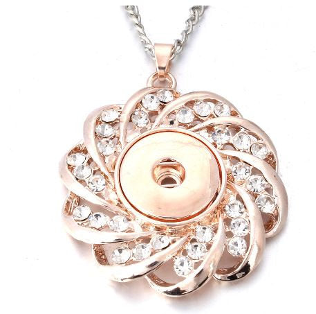 Necklace - Pendant - Rose Gold and Crystal Decorative Necklace - Compatible with Ginger Snaps