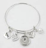 Bracelet - Bangle - Mom - Family - Love - Themed Bangle Bracelet - Customize with one of Our Snaps - Includes Five Pictured Charms